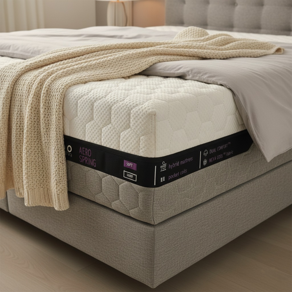 A comfortable Ado mattress on a bed